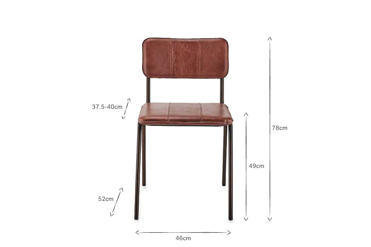 Ukari Leather Dining Chair - Chocolate Brown - Image 7