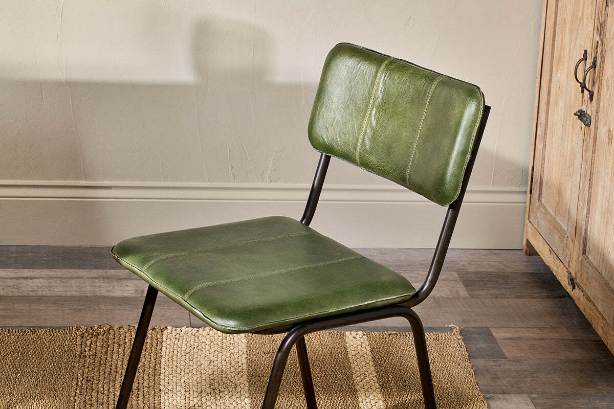 Ukari Leather Dining Chair - Rich Green - Image 3