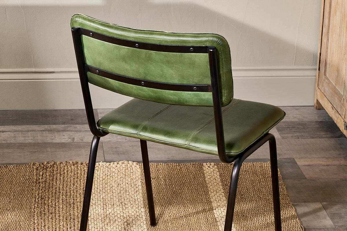 Ukari Leather Dining Chair - Rich Green - Image 4