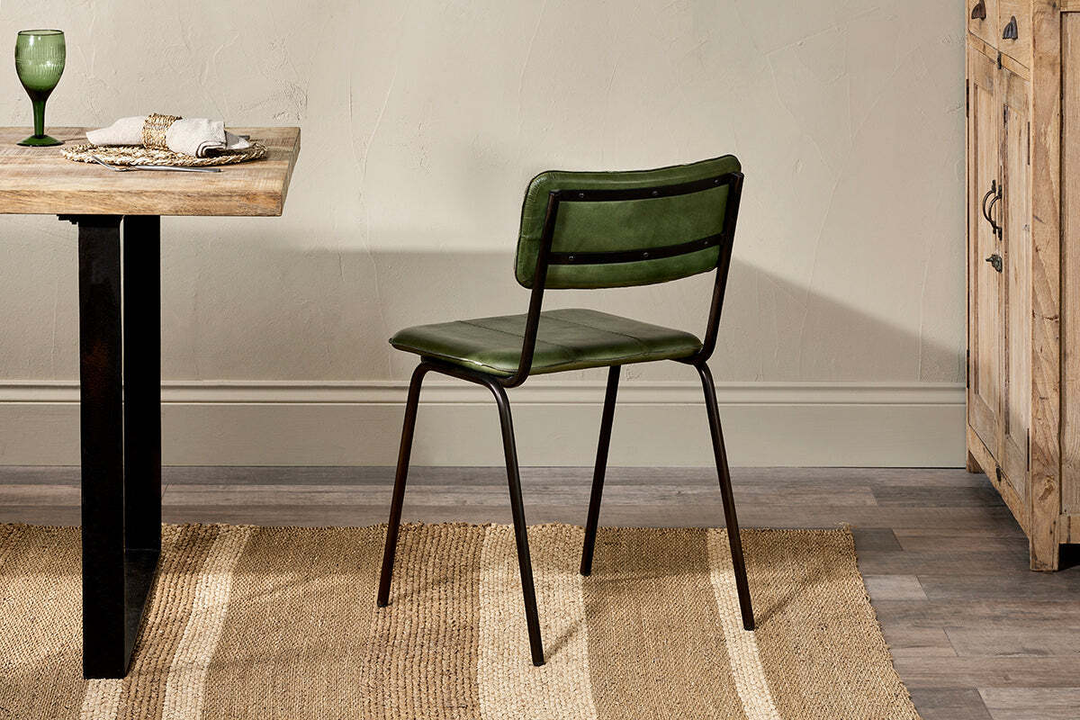 Ukari Leather Dining Chair - Rich Green - Image 6