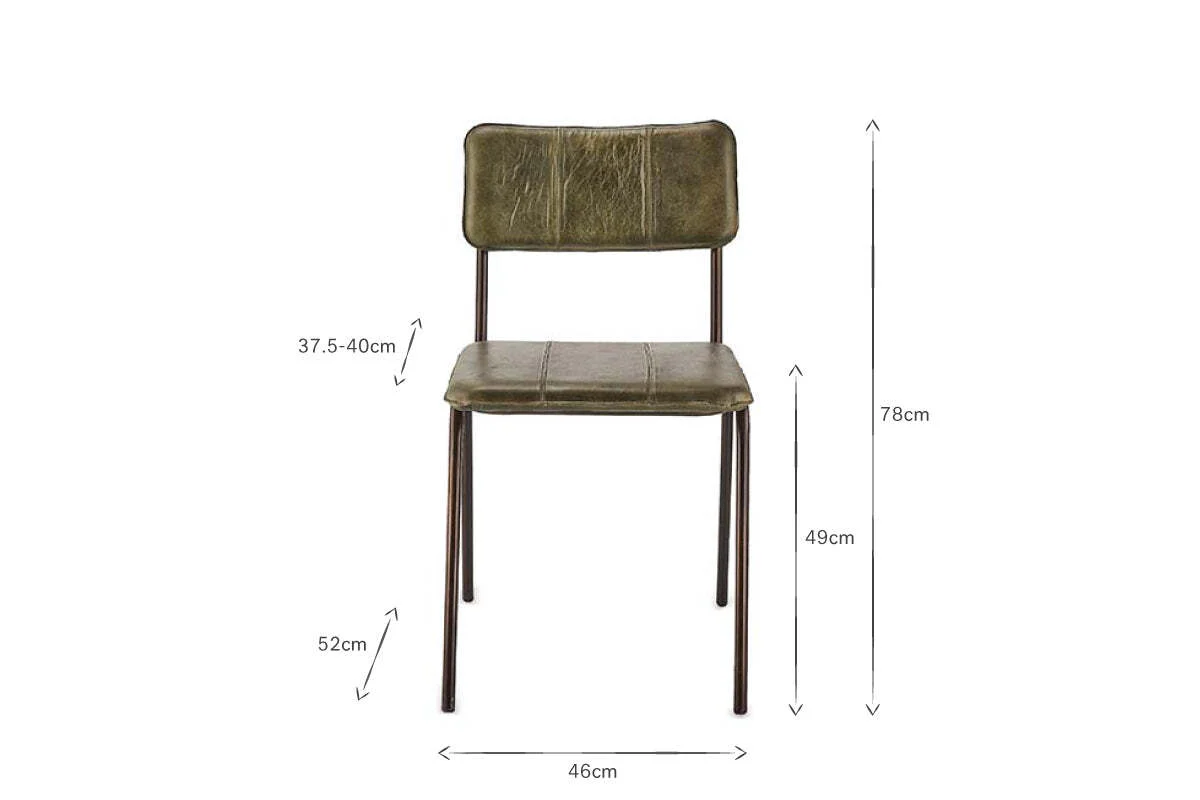 Ukari Leather Dining Chair - Rich Green - Image 7