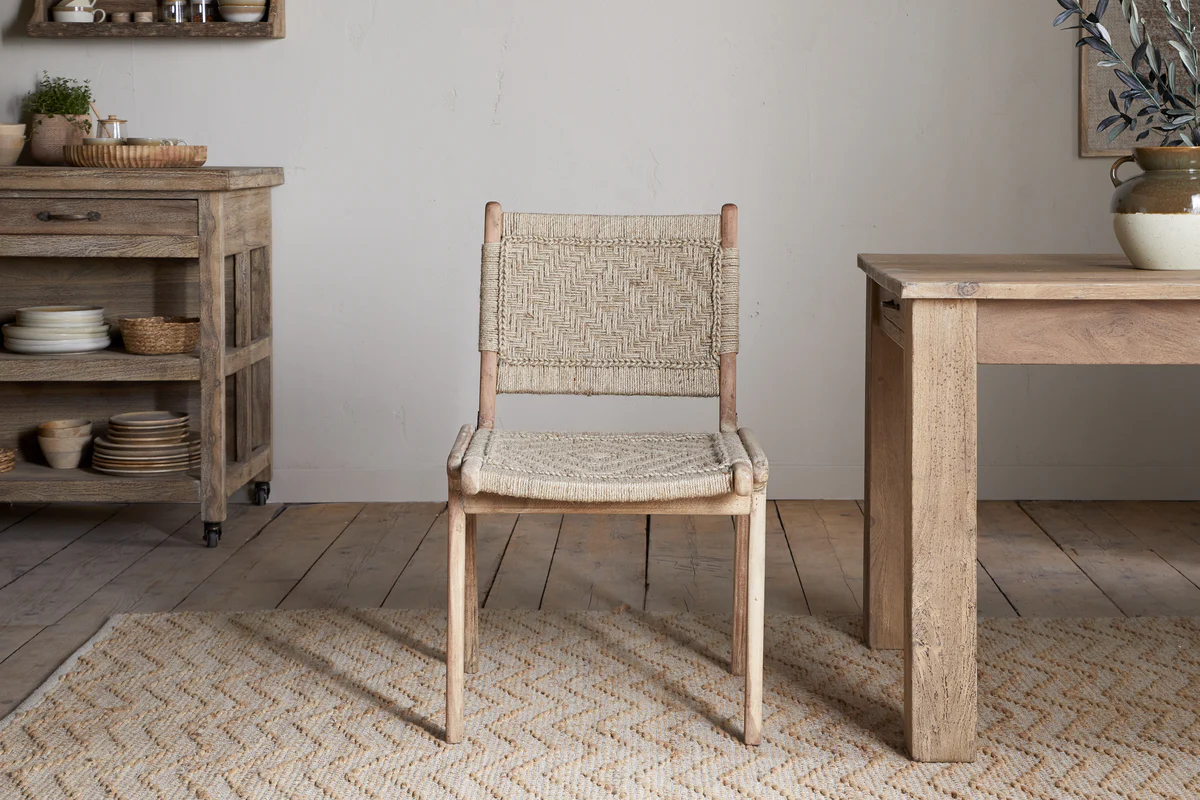 Vinay Woven Armless Dining Chair - Natural - Image 4