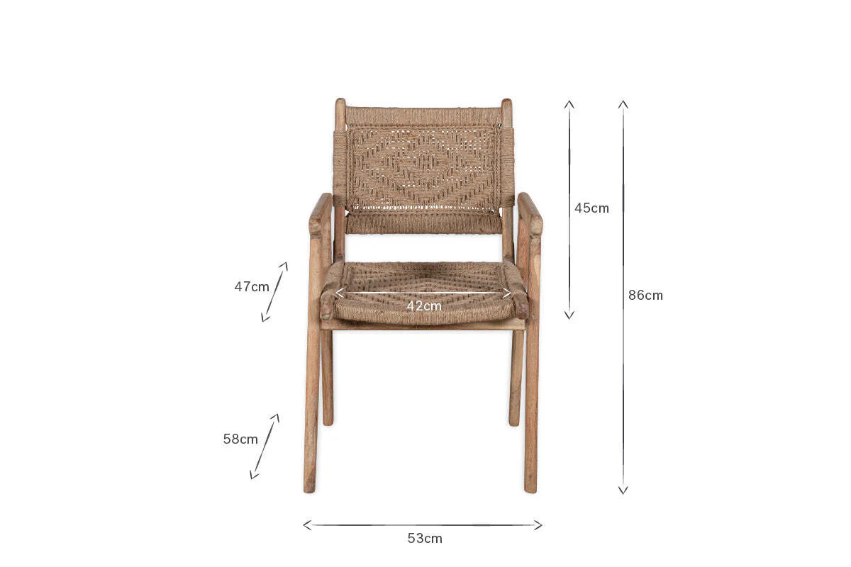 Vinay Woven Dining Chair - Natural - Image 7