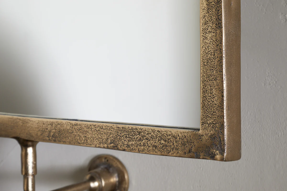 Visala Square Swivel Wall Mirror - Antique Brass - Image 2