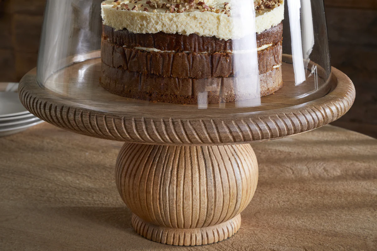 Vivan Glass Cake Stand & Dome - Natural - Image 4