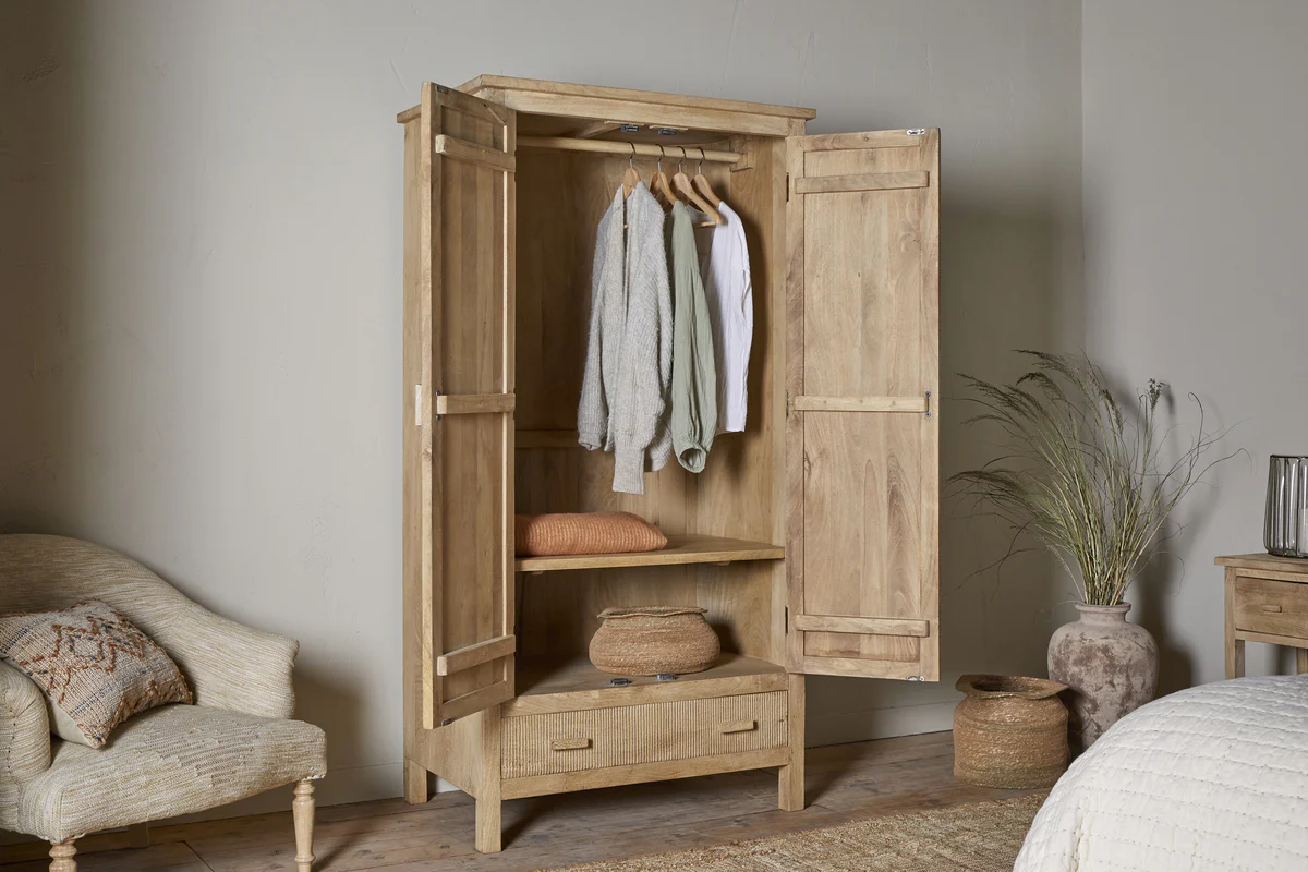 Vivan Grooved Wardrobe - Natural - Image 2