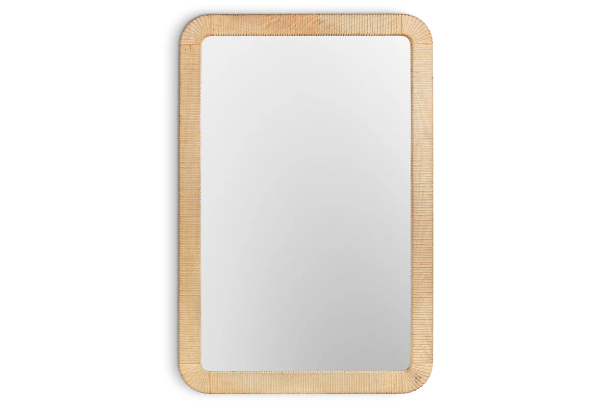 Vivan Rectangular Grooved Wood Mirror - Natural - Image 5