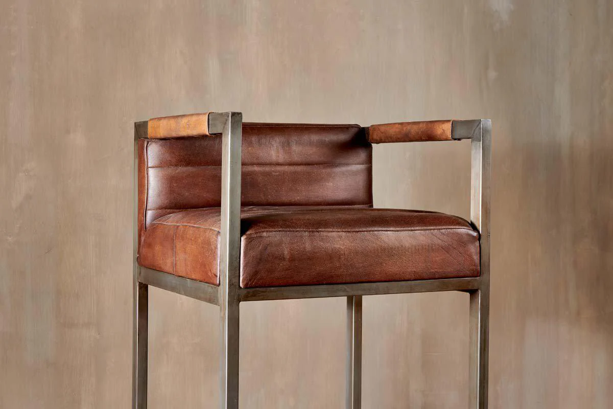 Wamma Leather Bar Chair - Image 5