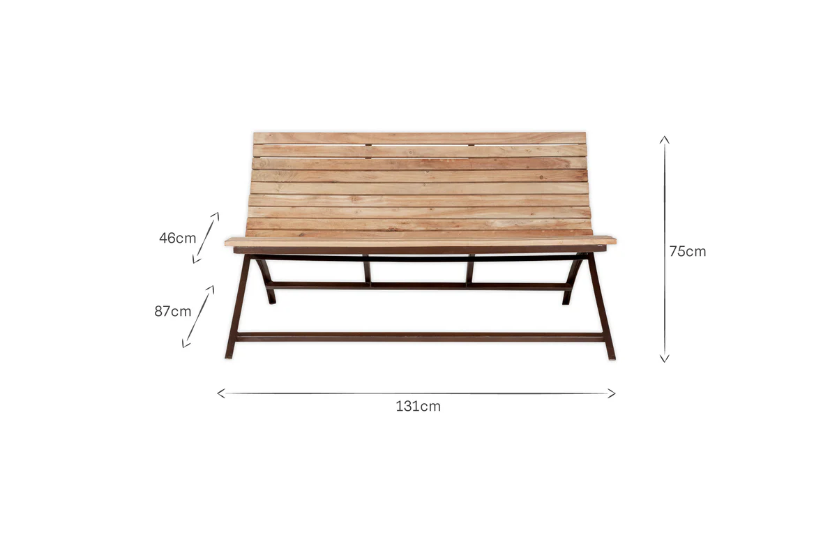 Yatin Outdoor Bench - Natural - Image 6