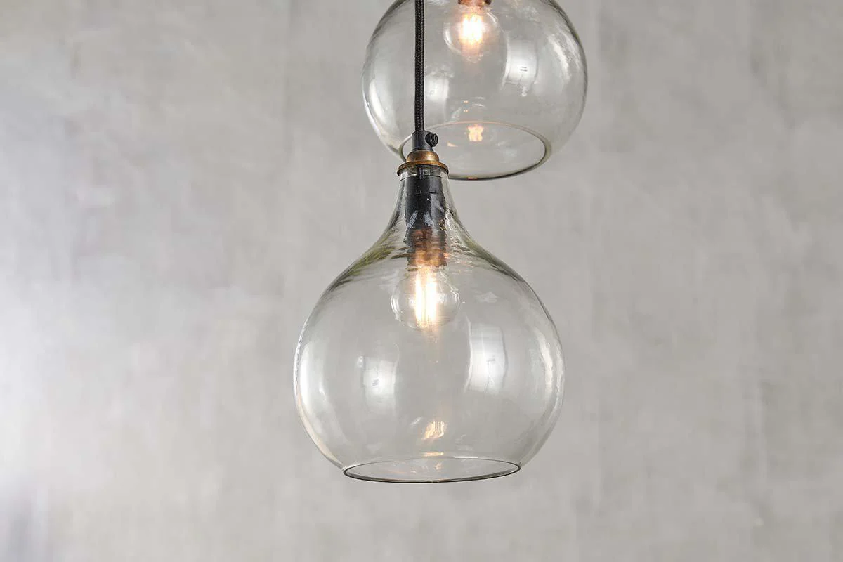 Ziva Recycled Glass Cluster Pendant - Clear - Image 3