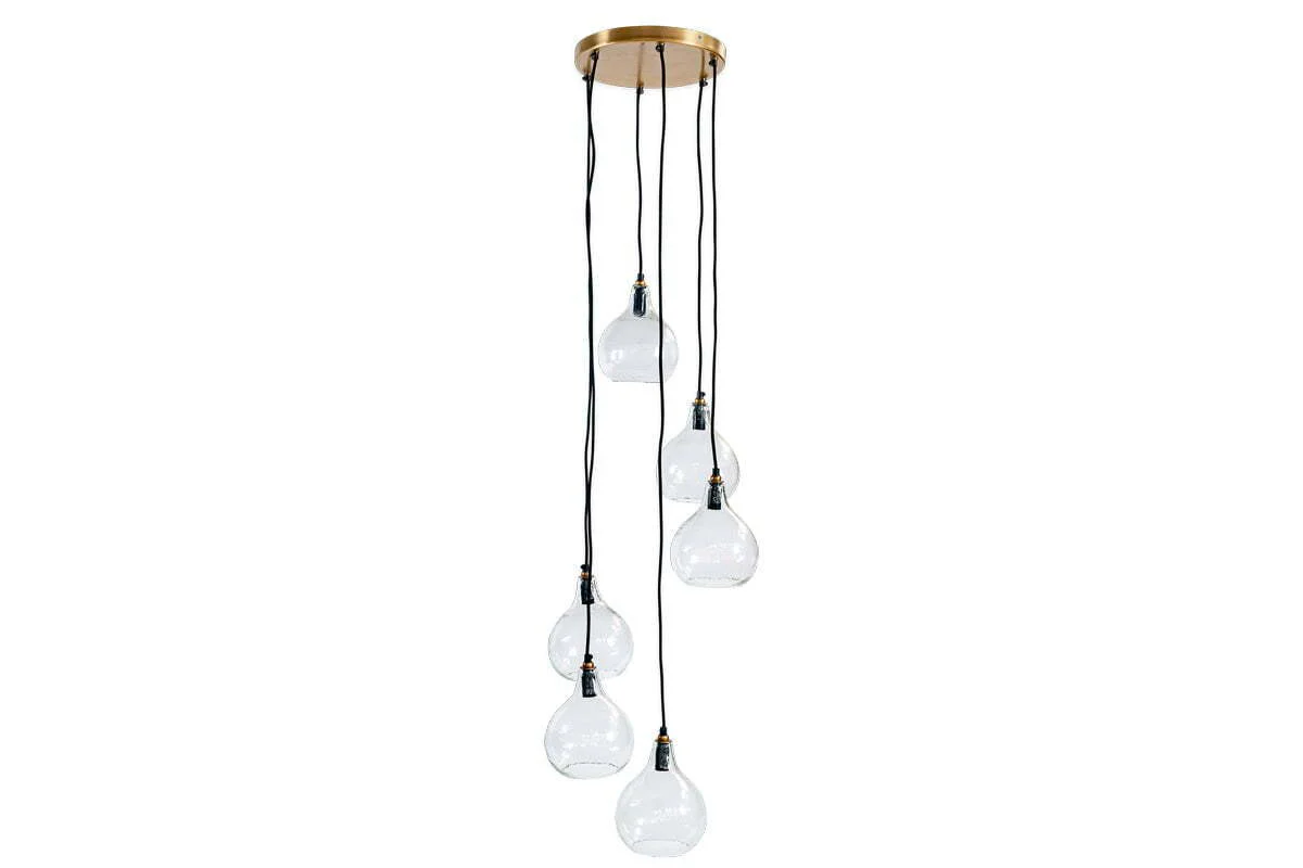 Ziva Statement Recycled Glass Cluster Pendant - Clear - Image 7