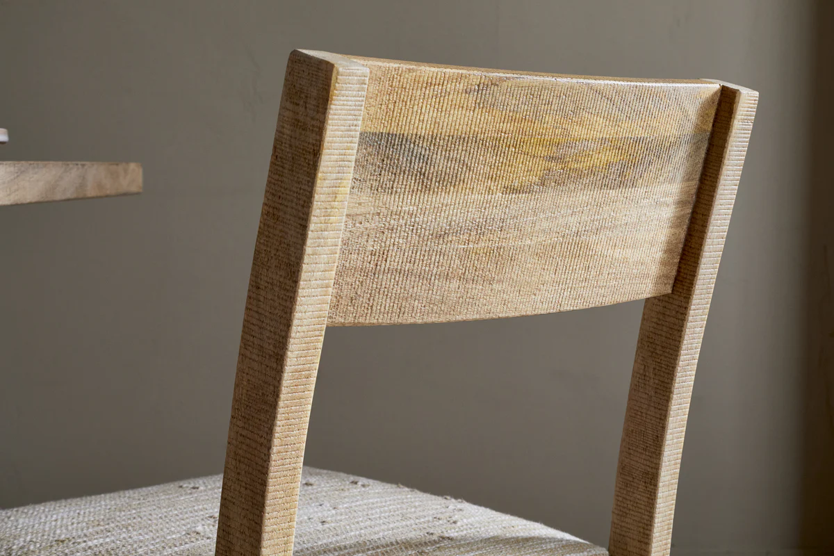 Zoha Cotton & Jute Upholstered Dining Chair - Natural - Image 6